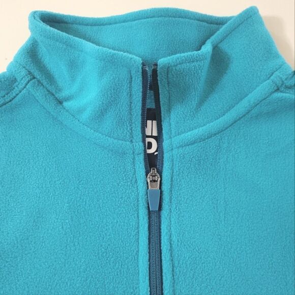 Lands' End Men's Teal Fleece Quarter Zip Pullover Sweatshirt Jacket - Picture 8 of 15